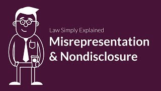 Misrepresentation and Nondisclosure  Contracts  Defenses amp Excuses [upl. by Birch251]