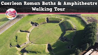 CAERLEON ROMAN BATHS amp AMPHITHEATRE WALES  Walking Tour  Pinned on Places [upl. by Maclay]