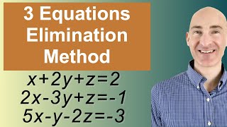 Solving Systems of 3 Equations Elimination [upl. by Storz]