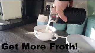 How to Get More Froth from Your Nespresso Coffee Aeroccino  Nespresso tips and help [upl. by Lalo]