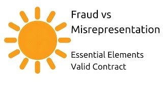 Fraud vs Misrepresentation  Other Essential Elements of a Valid Contract  CA CPT  CS amp CMA [upl. by Drawe]