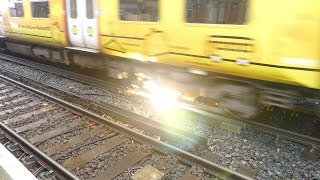 Merseyrail 507 009 making arcs at Birkdale station [upl. by Anwahsit]